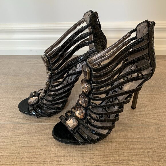Sam Edelman strappy high heels with jewels size 8.5 - Picture 3 of 10